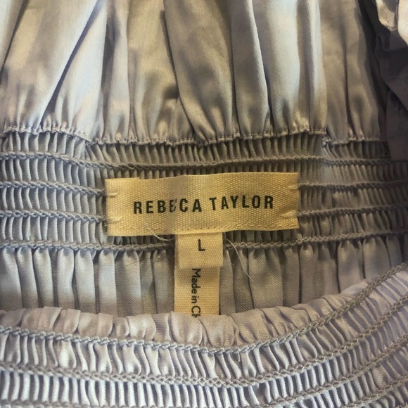 Rebecca Taylor Cotton Smock Top in Sky - Picture 4 of 4